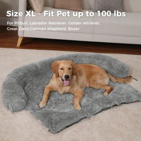 Dog Bed Large Sized Dog, Fluffy Dog Bed Couch Cover, Calming Large Dog Bed, Washable Dog Mat for Furniture Protector,Perfect for Small (Color: As Picture)